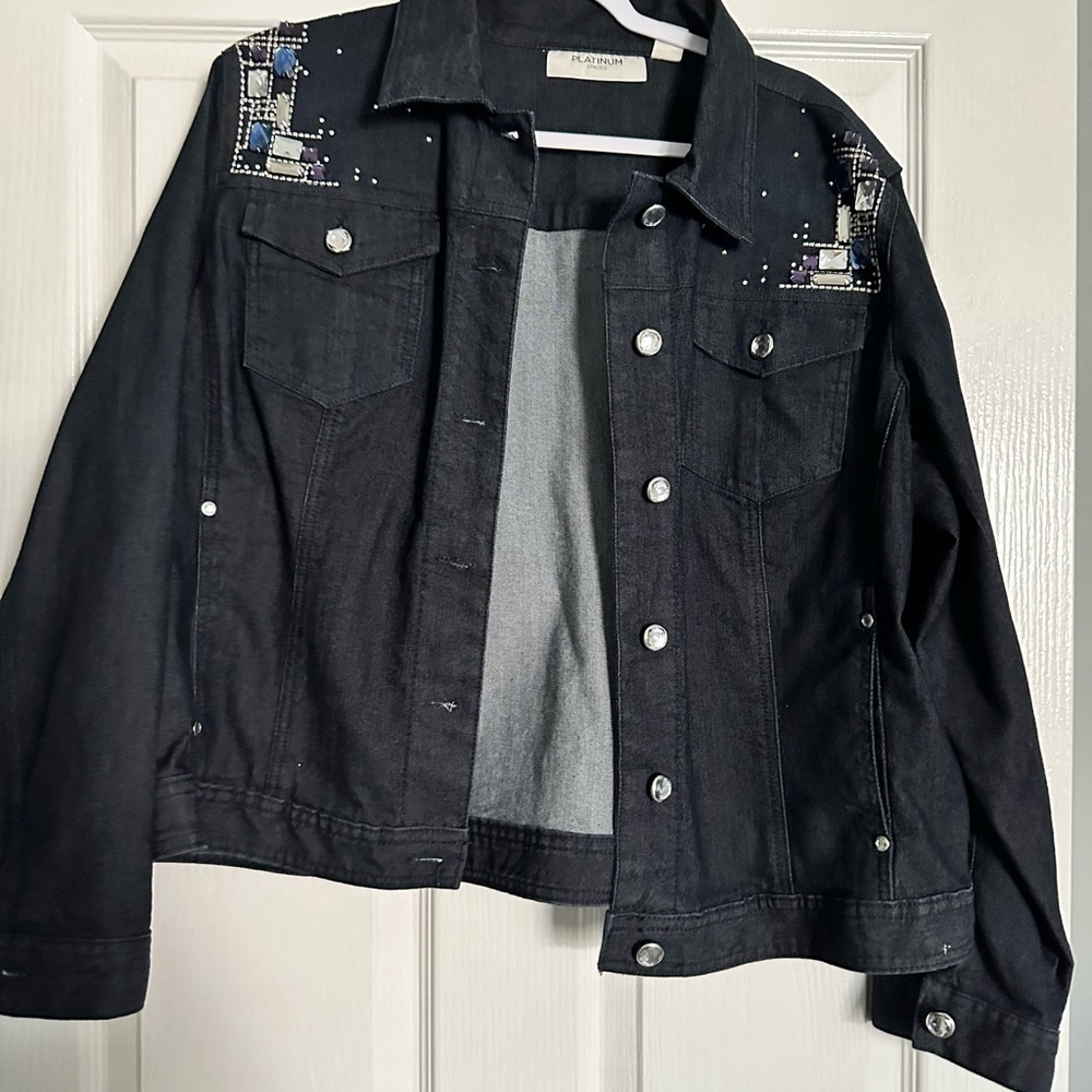 Jeans Jacket Chicos with rhinestones on top size 3